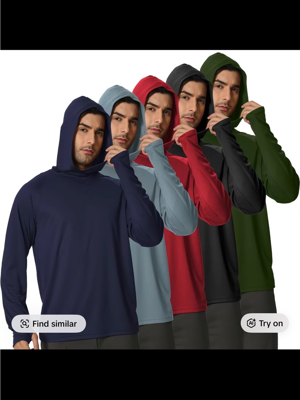Men's Performance Hoodie Long Sleeve Sun Shirt - Multiple Colors